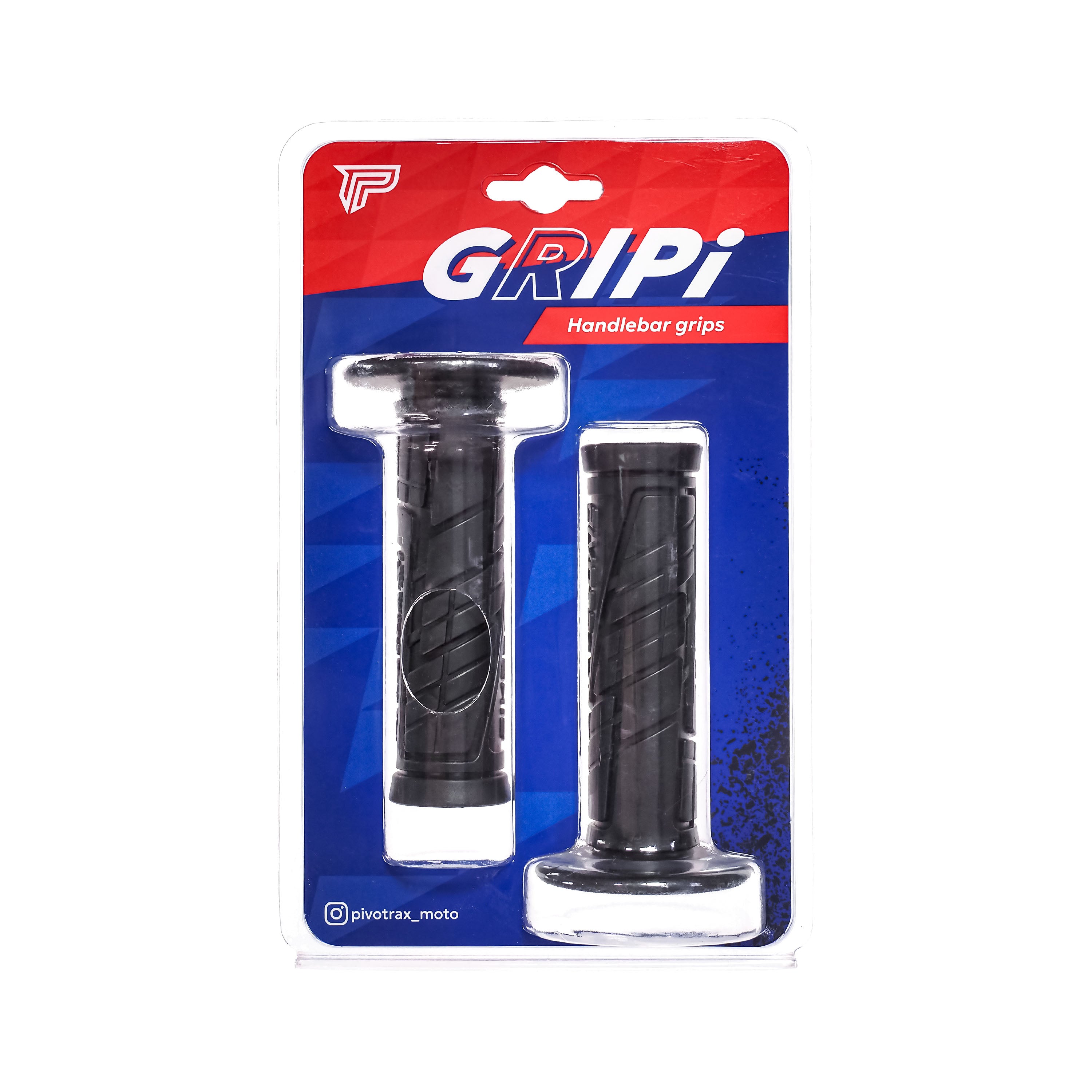 GRIPi Handlebar Grips – Triple Color Injection (Red/Blue/White