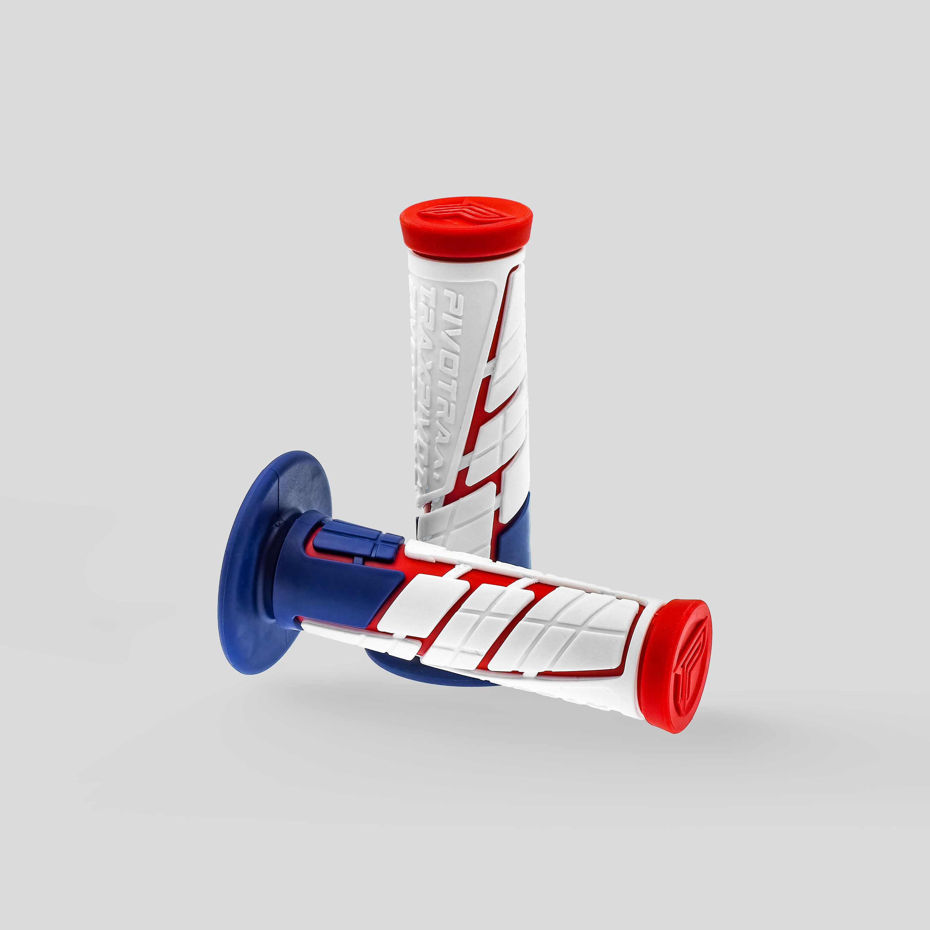 GRIPi Handlebar Grips – Triple Color Injection (Red/Blue/White