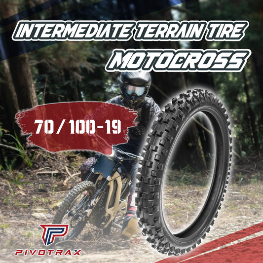 PIVOTRAX E-Bike Tire - Size: 70/100-19 Position: Front Compatible with: Surron, Talaria