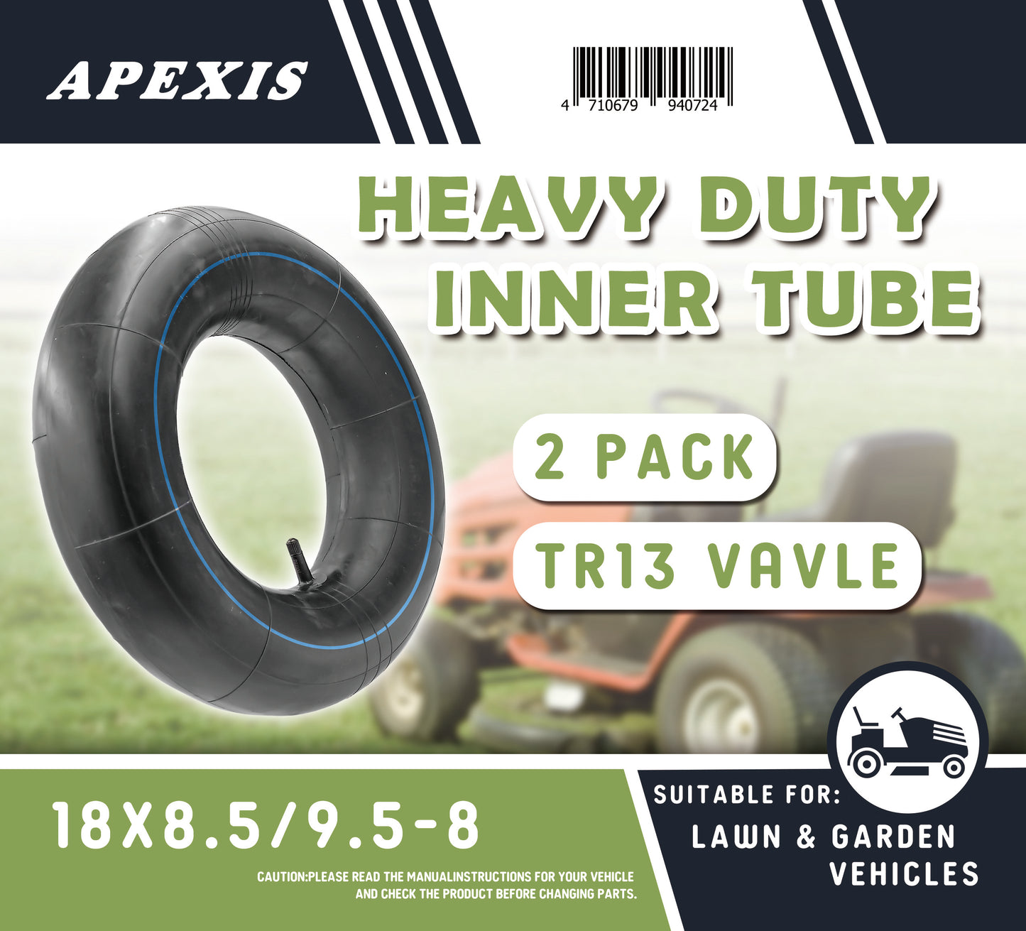 APEXIS Premium Replacement Tire Inner Tubes - Fits for Hand Trucks, Dollies, Wheelbarrows, Lawn Mowers, Trailers