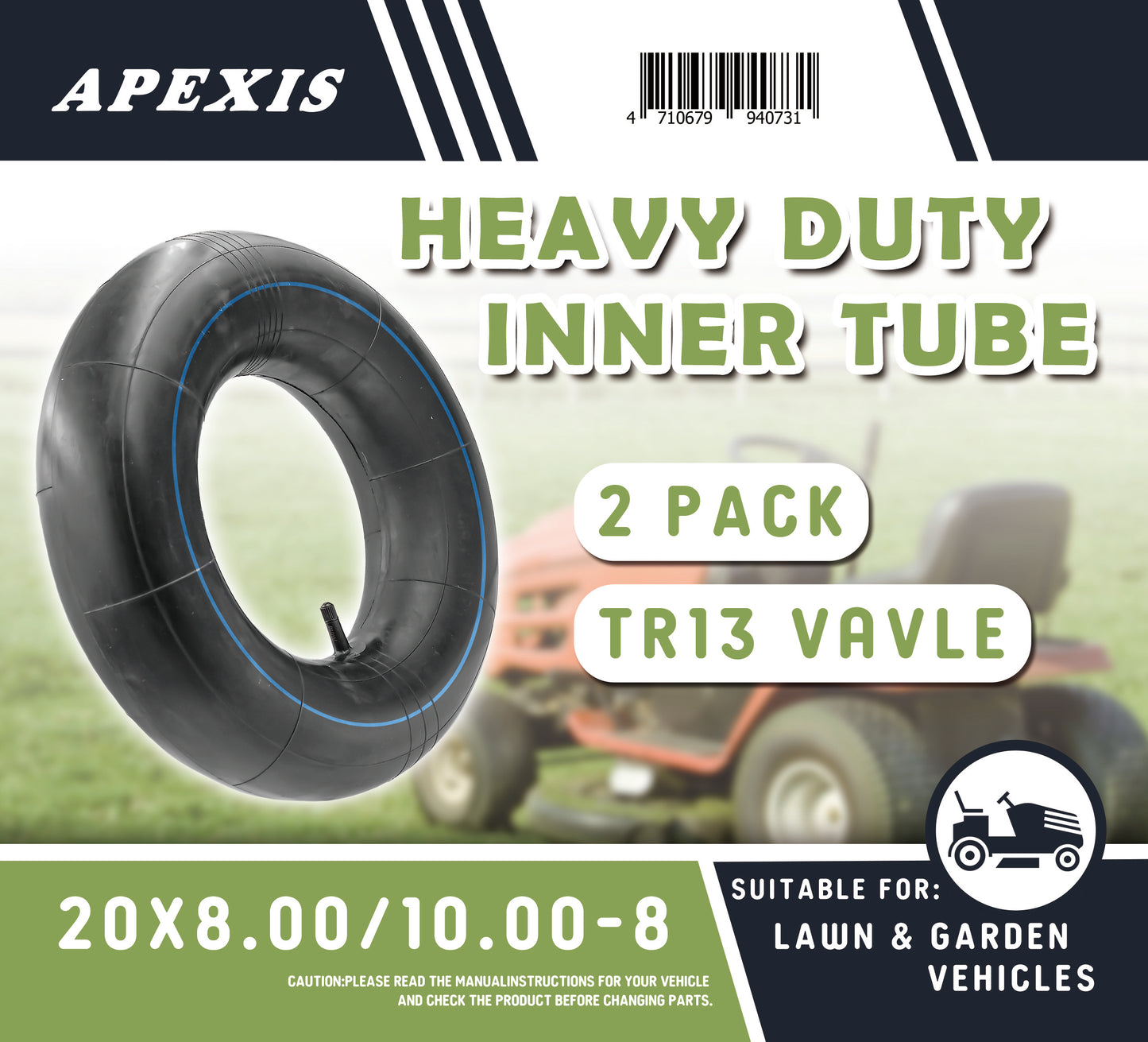 APEXIS Premium Replacement Tire Inner Tubes - Fits for Hand Trucks, Dollies, Wheelbarrows, Lawn Mowers, Trailers