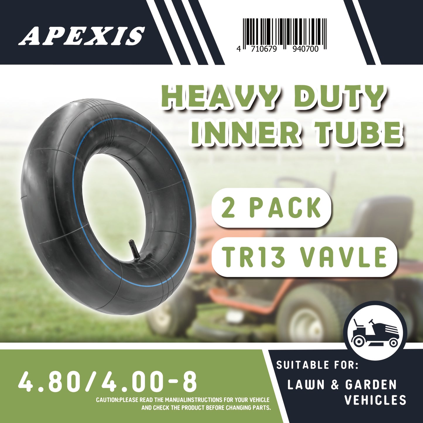 APEXIS Premium Replacement Tire Inner Tubes - Fits for Hand Trucks, Dollies, Wheelbarrows, Lawn Mowers, Trailers